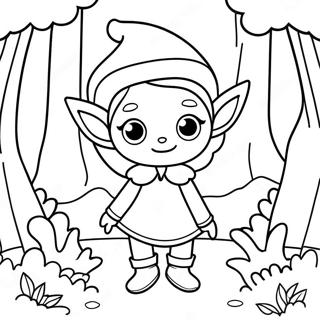 Whimsical Elf In Forest Coloring Page 17886-14994