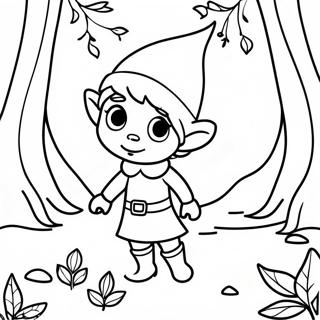 Whimsical Elf In Forest Coloring Page 17886-14995