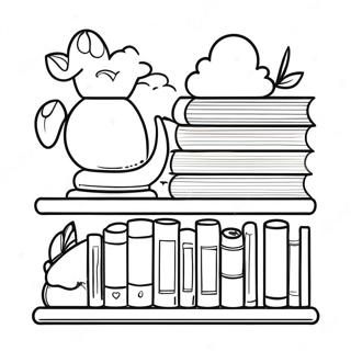 Colorful Pageshelf With Books Coloring Page 17896-15001