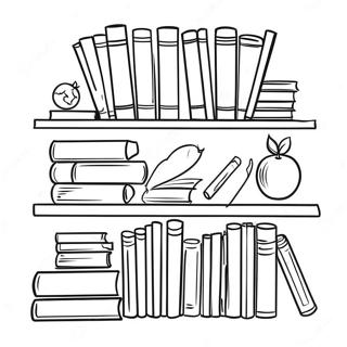 Colorful Pageshelf With Books Coloring Page 17896-15003