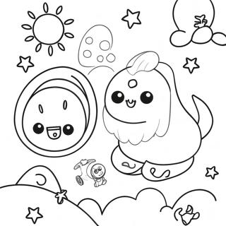 Purple Rainbow Friends Coloring Page 17905-15007