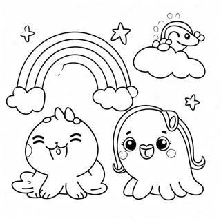 Cute Purple Rainbow Friends Coloring Page 17906-15011