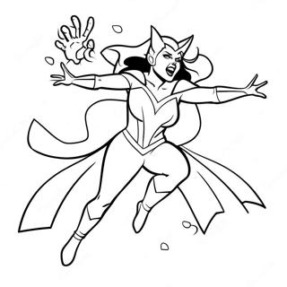 Scarlet Witch In Action Coloring Page 17916-15017