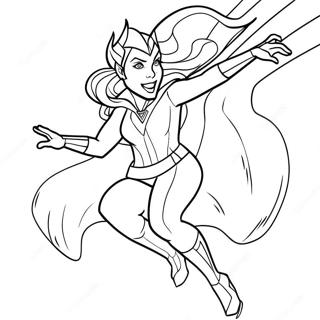 Scarlet Witch In Action Coloring Page 17916-15018