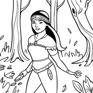 Pocahontas In The Forest Coloring Page 1792-1434