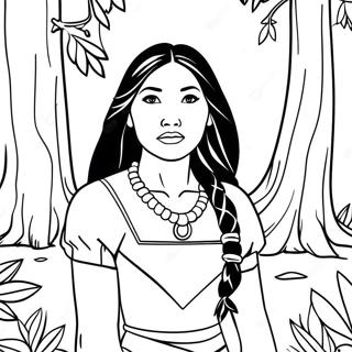 Pocahontas In The Forest Coloring Page 1792-1435