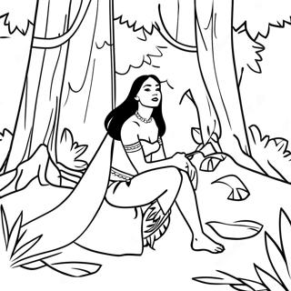 Pocahontas In The Forest Coloring Page 1792-1436