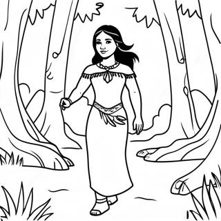 Pocahontas In The Forest Coloring Page 1792-1477