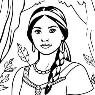 Pocahontas In The Forest Coloring Page 1792-1478