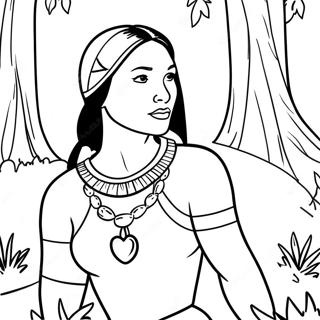 Pocahontas In The Forest Coloring Page 1792-1479