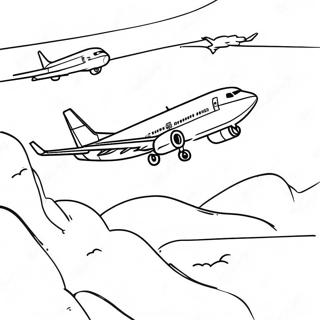 Boeing 737 In Flight Coloring Page 17936-15033