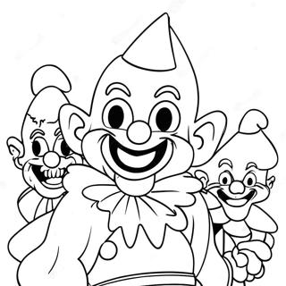 Colorful Killer Klowns In Action Coloring Page 17956-15049