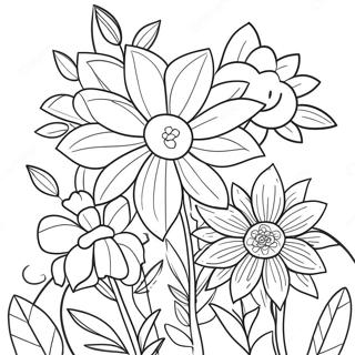 Beautiful Garden Flowers Coloring Page 17976-15065