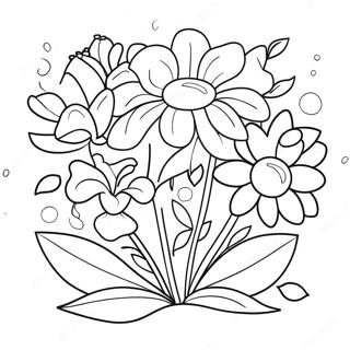 Beautiful Garden Flowers Coloring Page 17976-15066