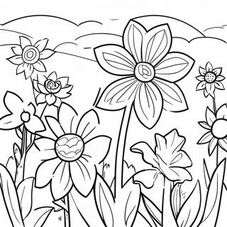 Beautiful Garden Flowers Coloring Page 17976-15068