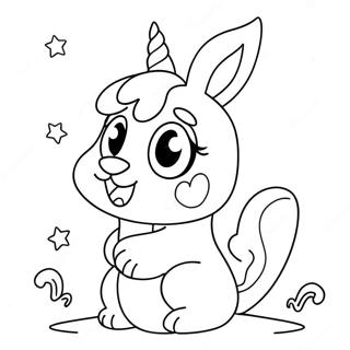 Sparkly Bunny Unicorn Coloring Page 18006-15089