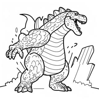 Epic Godzilla Battle Coloring Page 18016-15099