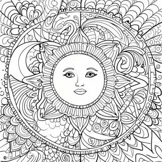 Celestial Moon For Adults Coloring Pages