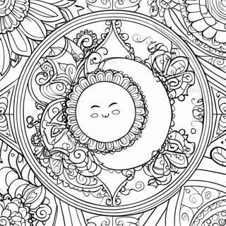 Celestial Moon Mandala Coloring Page 18025-15102