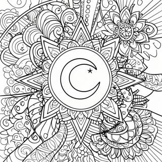 Celestial Moon Mandala Coloring Page 18025-15103