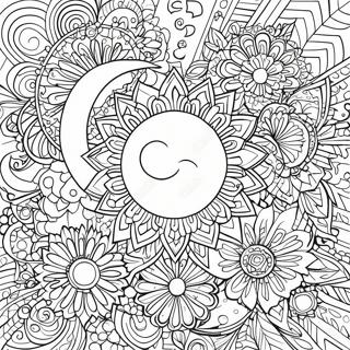 Celestial Moon Mandala Coloring Page 18025-15104