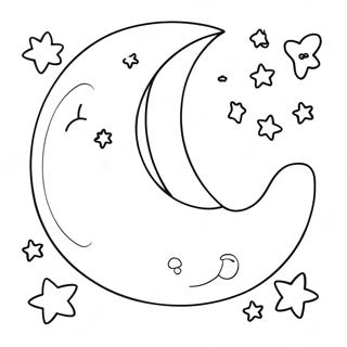 Whimsical Celestial Moon And Stars Coloring Page 18026-15105