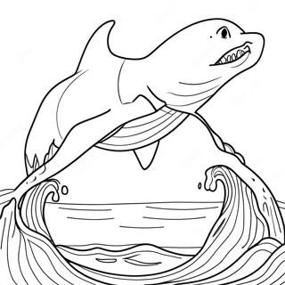 Megalodon Swimming In The Ocean Coloring Page 1802-1441