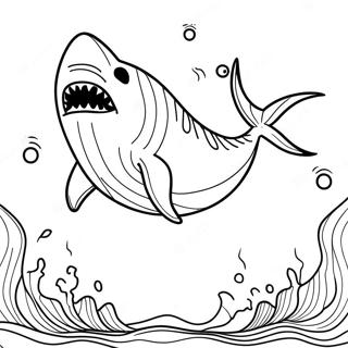 Megalodon Swimming In The Ocean Coloring Page 1802-1442