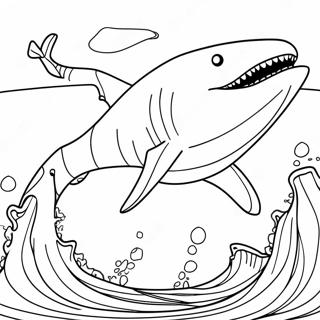 Megalodon Swimming In The Ocean Coloring Page 1802-1443