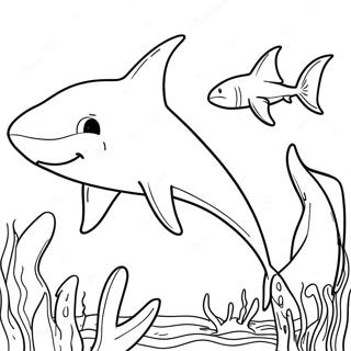 Megalodon Swimming In The Ocean Coloring Page 1802-1444