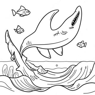 Megalodon Swimming In The Ocean Coloring Page 1802-1485