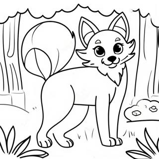 Mystical Nine Tailed Fox In Forest Coloring Page 18046-15122