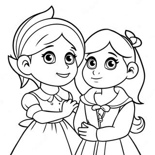 Mal And Evie Friendship Coloring Page 18066-15138