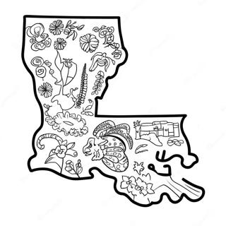 Louisiana State Map Coloring Page 18095-15159