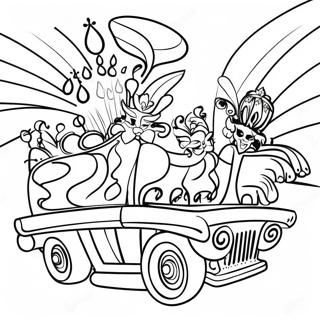 Vibrant Mardi Gras Parade Coloring Page 18096-15161