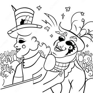 Vibrant Mardi Gras Parade Coloring Page 18096-15162