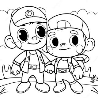 Adventurous Mikey And Jj Coloring Page 18126-15187