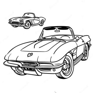 Classic Corvette Convertible Coloring Page 1812-1494