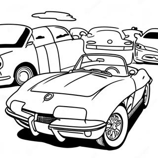 Classic Corvette Convertible Coloring Page 1812-1495