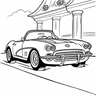 Classic Corvette Convertible Coloring Page 1812-1496