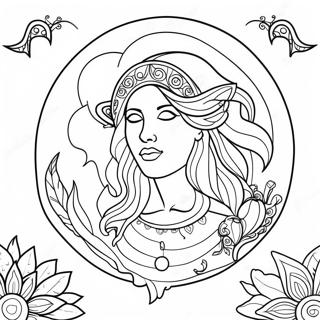 Mystical Pagan Nature Coloring Page 18136-15195