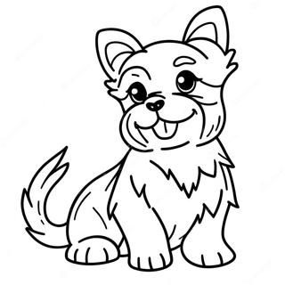 Playful Yorkie Puppy Coloring Page 18156-15209