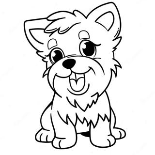 Playful Yorkie Puppy Coloring Page 18156-15210