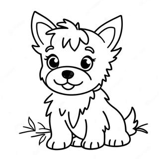 Playful Yorkie Puppy Coloring Page 18156-15211