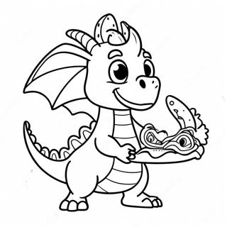 Funny Dragon Eating Tacos Coloring Page 18176-15225