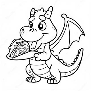 Funny Dragon Eating Tacos Coloring Page 18176-15227