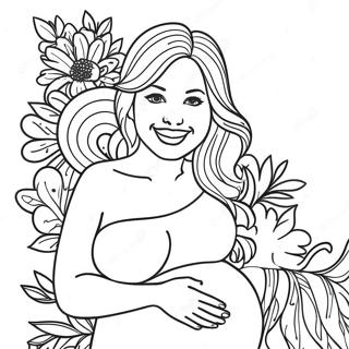 Pregnant Woman Smiling Coloring Page 18215-15263