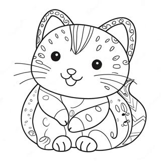 Cute Pregnant Cat Coloring Page 18216-15267