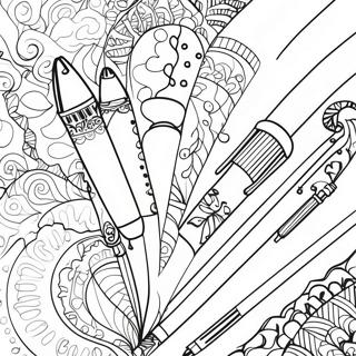 Colorful Pen Designs Coloring Page 18236-15282