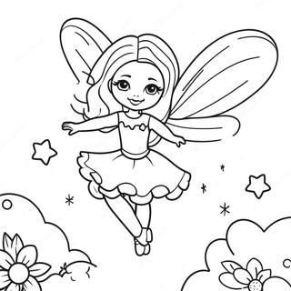 Magical Barbie Fairy In Flight Coloring Page 18276-15313